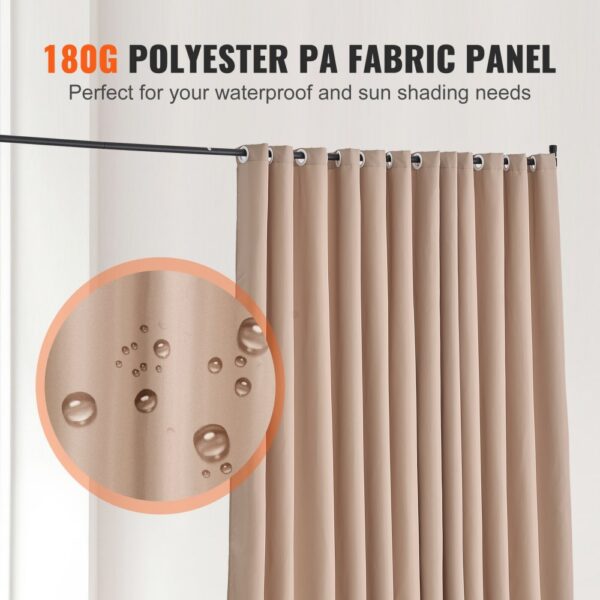 VEVOR Raumteiler Trennwand Paravent Stellwand Einzelpanel, Raumtrenner Rollbar (308,5 x 45 x 245,5 cm), Braun – Bild 5