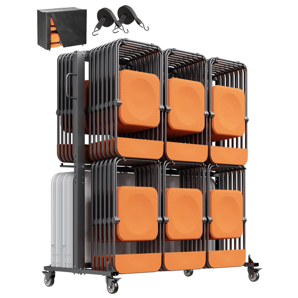 VEVOR Klappstuhlständer, 361 kg Tragkraft, Stuhlwagen für 84 Stühle/12 Tische