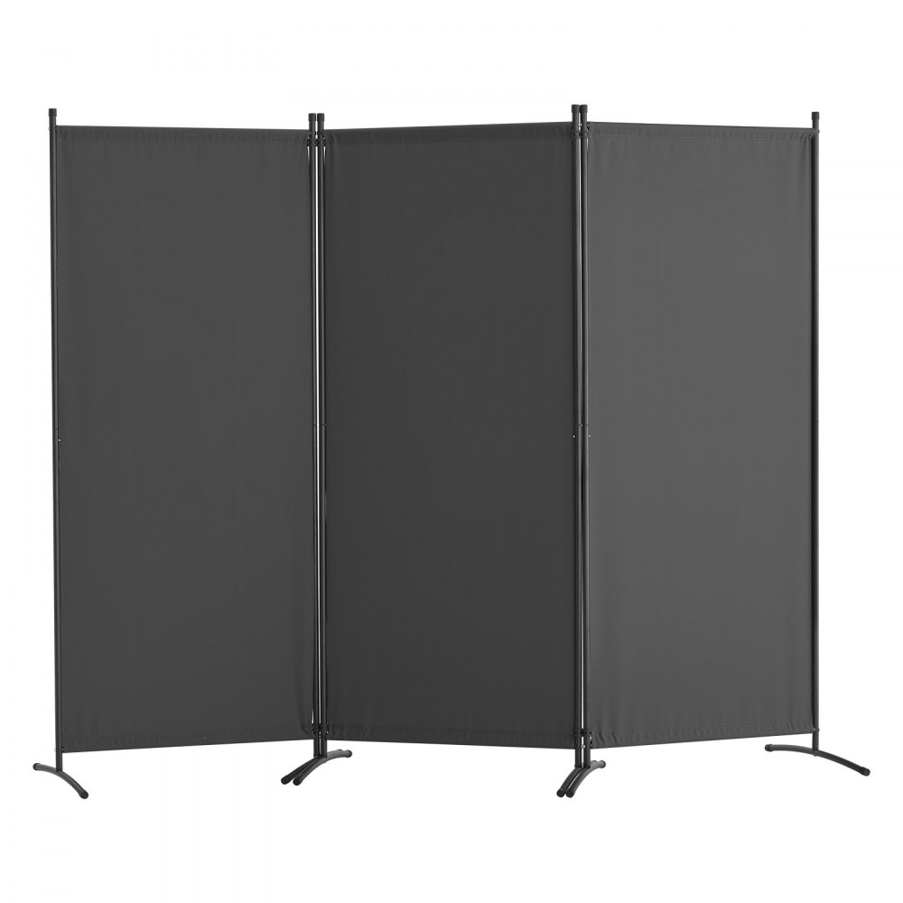 VEVOR Raumteiler Trennwand 3-teiliger Paravent Stellwand, Raumtrenner freistehend (228 x 52 x 184 cm), Grau
