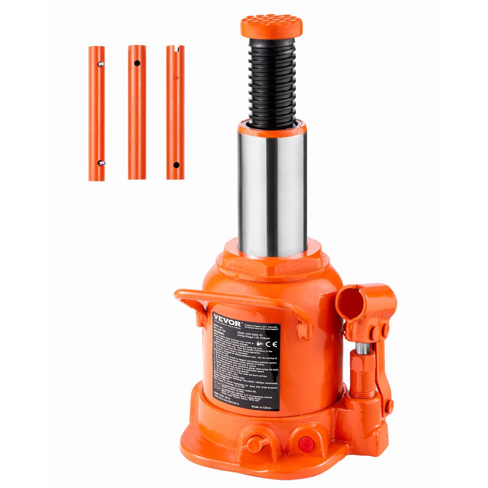 VEVOR Hydraulischer Wagenheber 20 t Stempelwagenheber Flaschenwagenheber mit 175-320 mm Hubbereich
