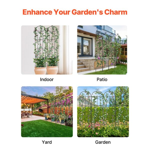 VEVOR Rankhilfe für Kletterpflanzen, 51x220 cm, 4er-Set rostfreies Metallspalier für Gartenblumen – Bild 5