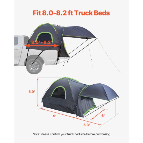 VEVOR Lkw Zelt Campingzelt Sonnenschutz für 2439-2499 mm große Lkw-Ladeflächen, Sonnenschutz zum Camping – Bild 3