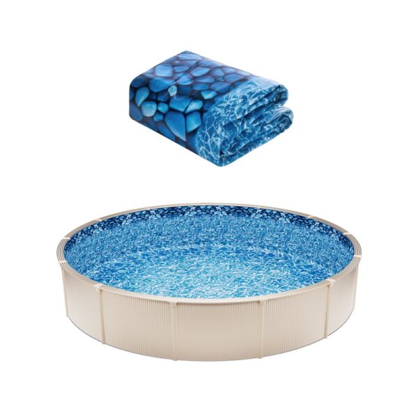 VEVOR Runde Poolfolie, φ732x120 cm, Vinyl-Folie im Unibead-Stil mit Standardstärke