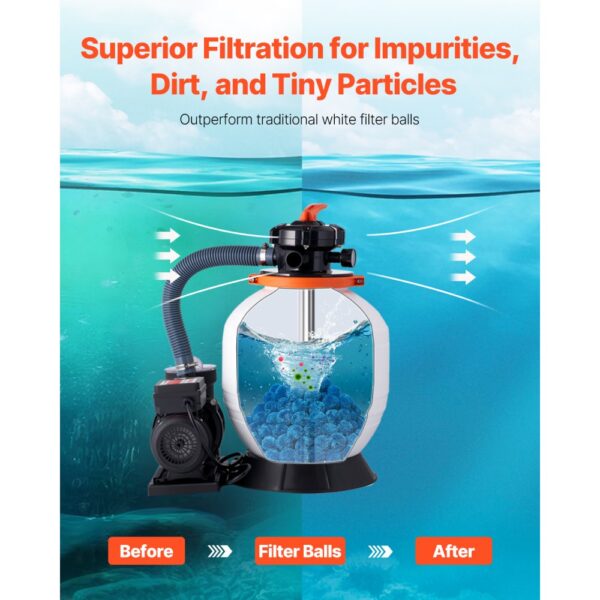 VEVOR Filter Balls für Sandfilter, 1,42 kg, Filterbälle ersetzen Pool-Filtersand – Bild 3 VEVOR Filter Balls für Sandfilter, 1,42 kg, Filterbälle ersetzen Pool-Filtersand – Bild 3