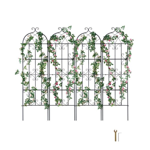 VEVOR Rankhilfe für Kletterpflanzen, 51x180cm, 4er-Set rostfreies Metallspalier für Gartenblumen