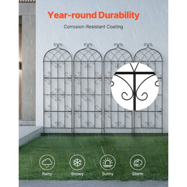 VEVOR Rankhilfe für Kletterpflanzen, 51x180cm, 4er-Set rostfreies Metallspalier für Gartenblumen – Bild 4