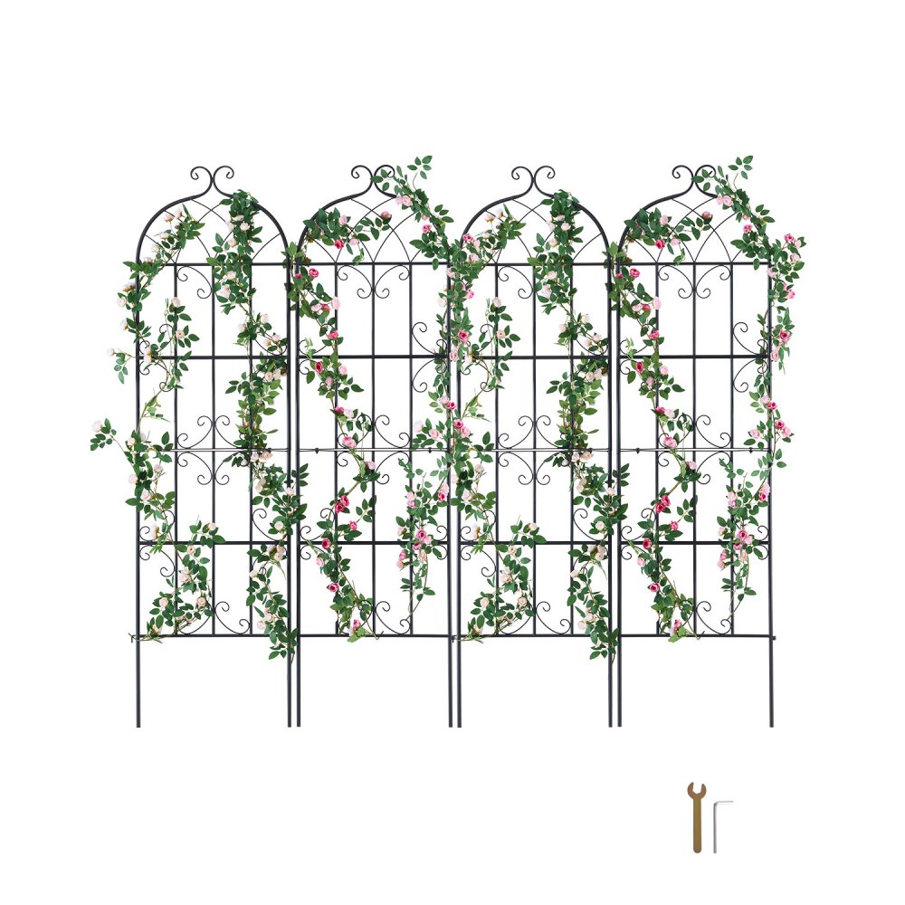 VEVOR Rankhilfe für Kletterpflanzen, 51x180cm, 4er-Set rostfreies Metallspalier für Gartenblumen