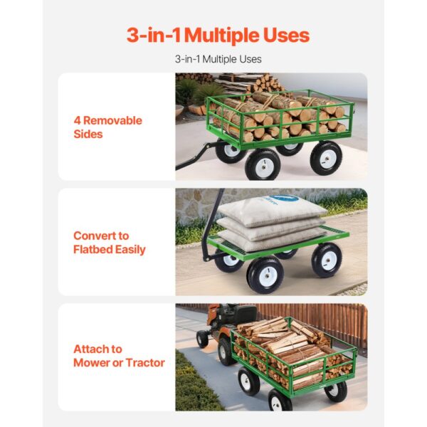 VEVOR Bollerwagen 110x75x67 cm, 2-in-1-Handwagen, mit All-Terrain-Reifen – Bild 3