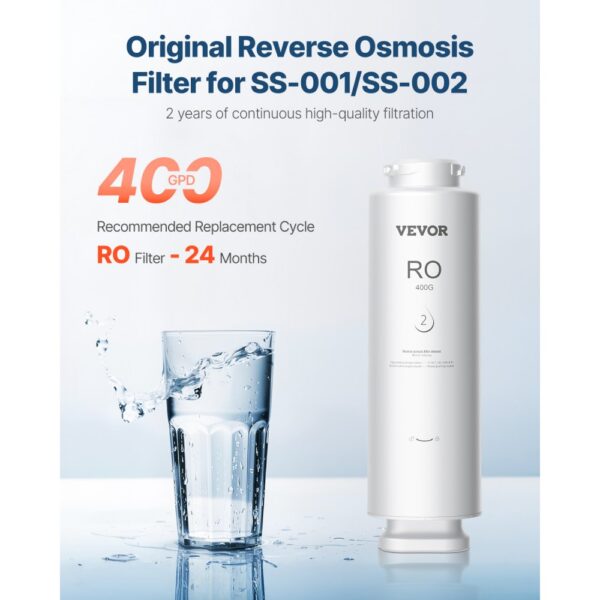 VEVOR Umkehrosmosesystem Ersatz 400 GPD 9-stufiger Wasserfilterersatz für Umkehrosmose, reduziert Blei, Chlor – Bild 2 VEVOR Umkehrosmosesystem Ersatz 400 GPD 9-stufiger Wasserfilterersatz für Umkehrosmose, reduziert Blei, Chlor – Bild 2