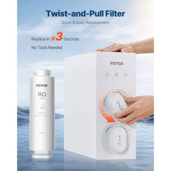 VEVOR Umkehrosmosesystem Ersatz 400 GPD 9-stufiger Wasserfilterersatz für Umkehrosmose, reduziert Blei, Chlor – Bild 5 VEVOR Umkehrosmosesystem Ersatz 400 GPD 9-stufiger Wasserfilterersatz für Umkehrosmose, reduziert Blei, Chlor – Bild 5