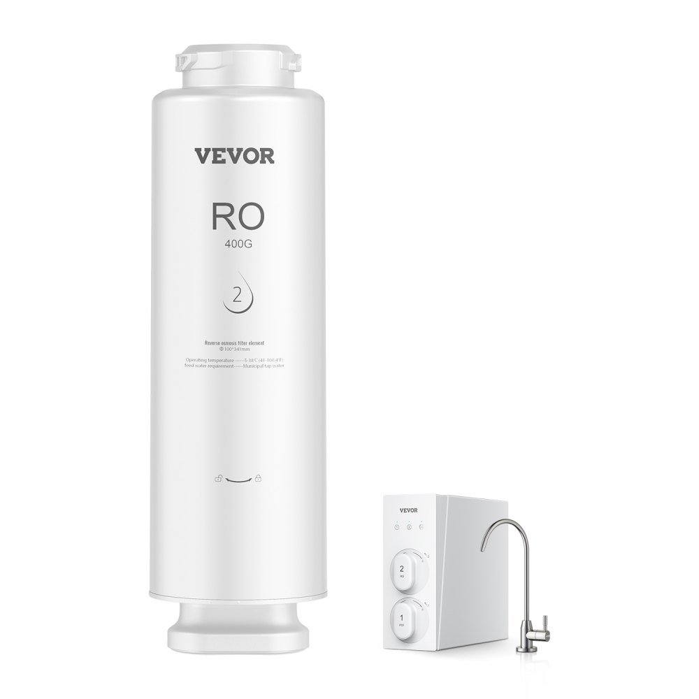 VEVOR Umkehrosmosesystem Ersatz 400 GPD 9-stufiger Wasserfilterersatz für Umkehrosmose, reduziert Blei, Chlor