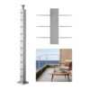 VEVOR Kabelgeländerpfosten, 91,4x5x5cm Stahl-Deckgeländerpfosten mit horizontalen & vorgebohrten Löchern