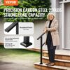 VEVOR Handlauf 103 cm, Treppengeländer-Set für 2–3 Stufen, schwarzes Vierkantrohr mit horizontaler Stange – Bild 2
