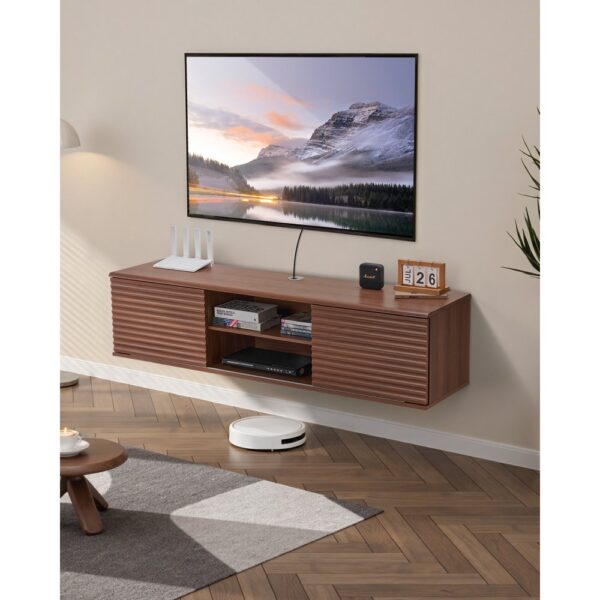 VEVOR TV Schrank hängend Wandhalterung, Hängeschrank 52 kg belastbar Weiß 152 cm Länge