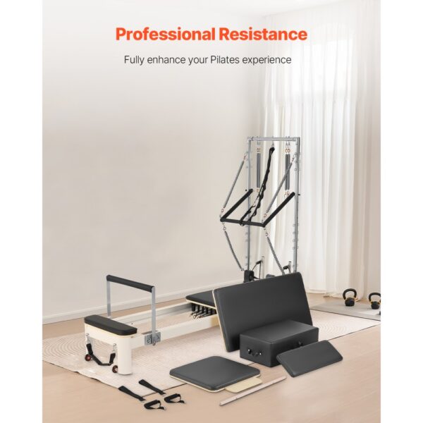 VEVOR Pilates Reformer Maschine für den Einsatz im Heim-Fitnessstudio, bis zu 181,44 kg – Bild 3