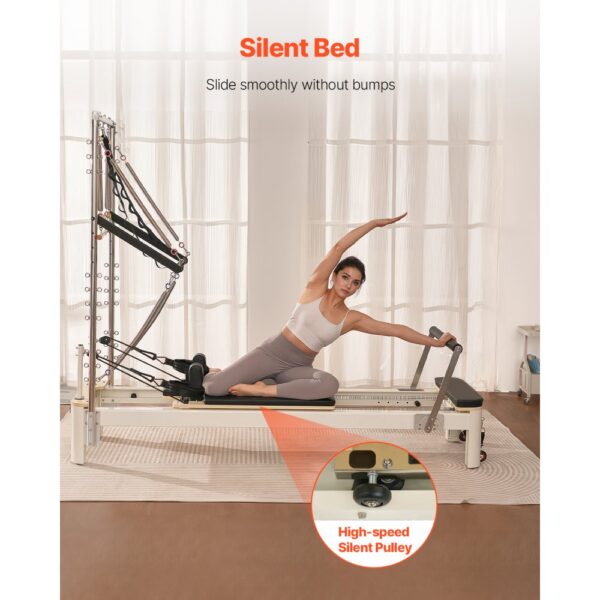 VEVOR Pilates Reformer Maschine für den Einsatz im Heim-Fitnessstudio, bis zu 181,44 kg – Bild 4