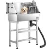 VEVOR Hundewaschstation aus Edelstahl, 870x490x1225mm Tierpflegewanne mit Wasserhahn, Waschbecken für zu Hause