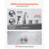 VEVOR 304 Edelstahl-Hundewaschstation, 127 cm große Pflegebadewanne mit rutschfester, flacher Rampe – Bild 5