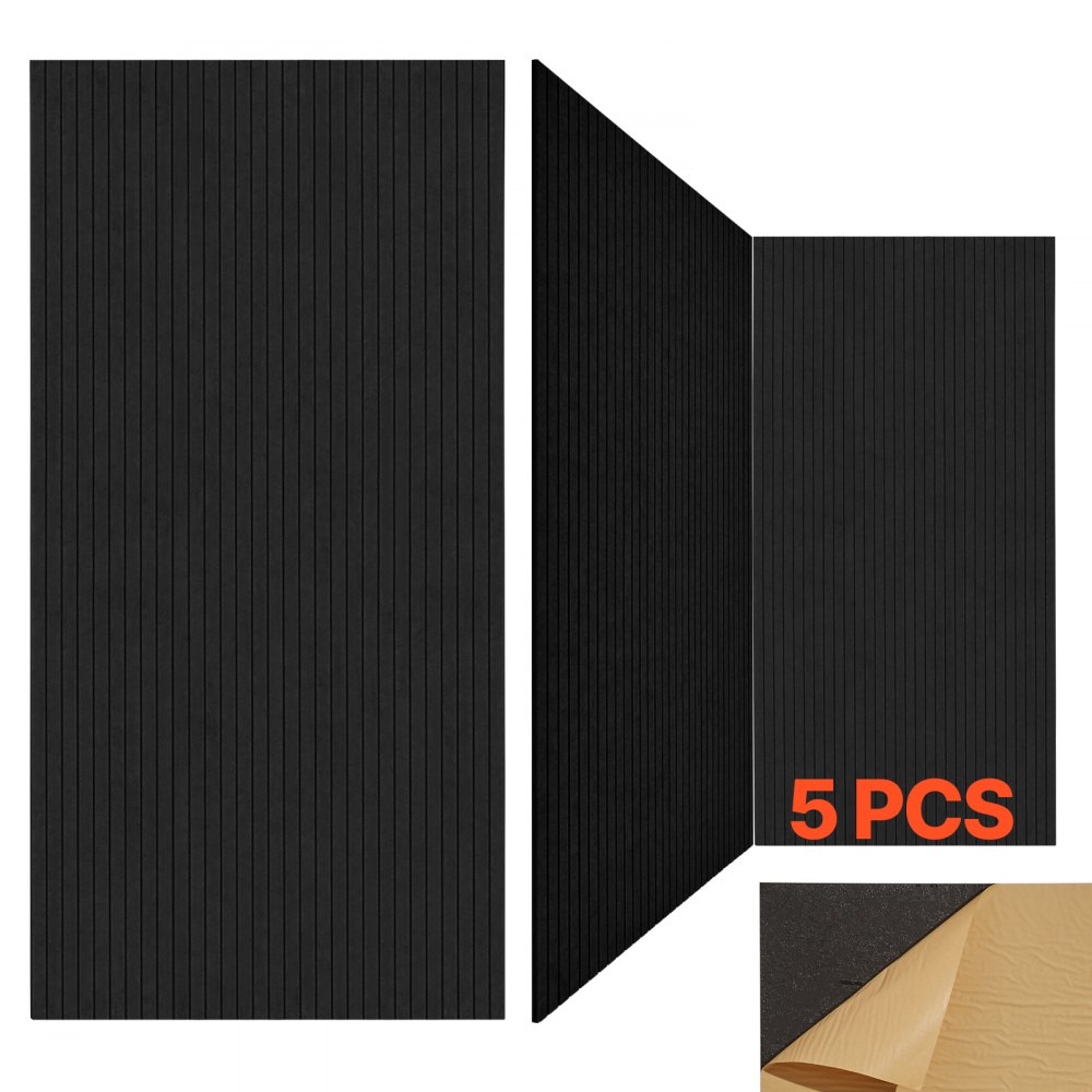 VEVOR 5er-Pack Akustikpaneele mit Selbstklebeband, 1200x600x10 mm schalldichte Schaumstoffplatten, für Zuhause