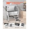 VEVOR Hundewaschstation aus Edelstahl, 961x620x1220 mm Tierpflegewanne mit Ablagetreppe, Wasserhahn – Bild 2