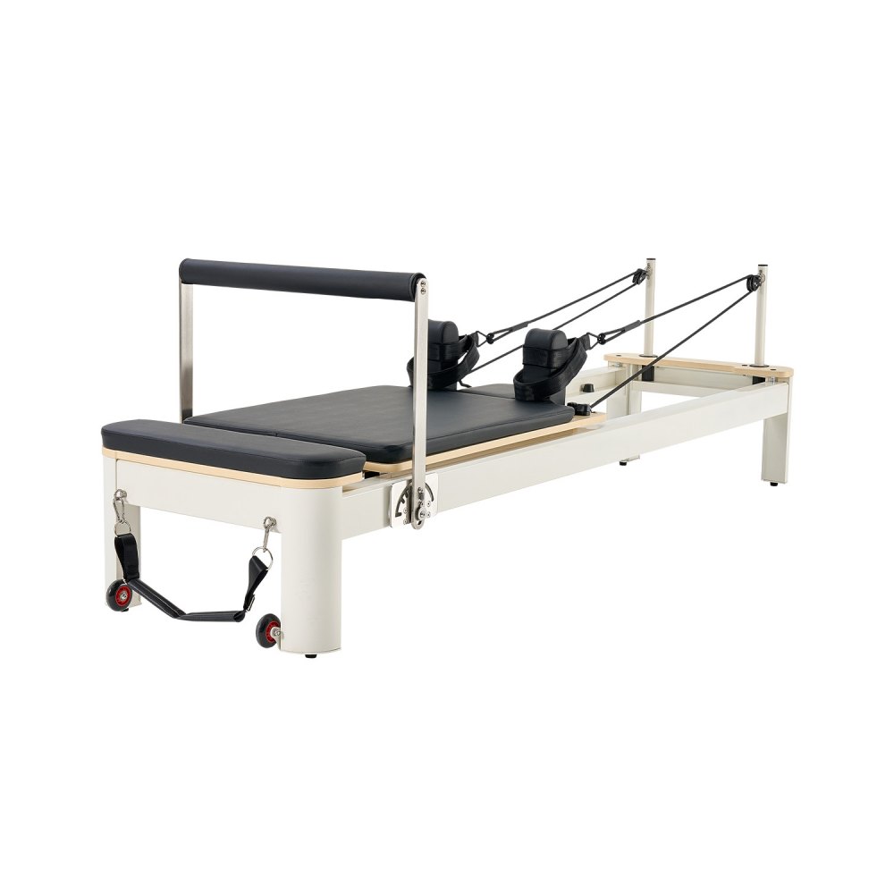 VEVOR Pilates Reformer Maschine Pilates-Bett aus Aluminium mit Sitzbox & doppeltem Widerstand, Feder & Kordel