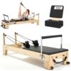 VEVOR Pilates Reformer Trainingsgerät aus Holz für den Einsatz im Heim-Fitnessstudio, bis zu 181,44 kg