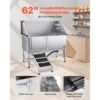 VEVOR Hundewaschstation Edelstahl, 1500x700x1495 mm Tierpflegewanne mit Rampe, Duschkopf & Seifenhalter – Bild 2