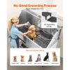 VEVOR Hundewaschstation Edelstahl, 1500x700x1495mm Tierpflegewanne mit Treppe, Duschkopf & Seifenhalter – Bild 4