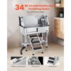VEVOR Hundewaschstation aus Edelstahl, 870x488x1025 mm Tierpflegewanne mit Ablagetreppe, Wasserhahn – Bild 2