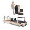 VEVOR faltbarer Pilates Reformer Trainingsgerät aus Gummibaumholz für Heim-Fitnessstudio, bis zu 181,44 kg