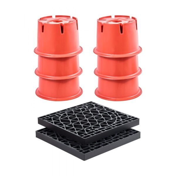 VEVOR 6 Anhänger-Stützblöcke (203,2 mm Höhe, 908 kg belastbar) + 2 Anhängerheberpads