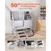 VEVOR Hundewaschstation Edelstahl, 1270x700x1545 mm Tierpflegewanne mit Treppe, Duschkopf & Seifenhalter – Bild 2