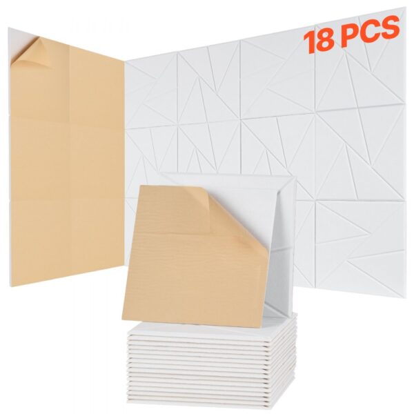 VEVOR Akustikpaneele mit Selbstklebeband, 300x300x10 mm, schalldichte Schaumstoffplatten, 18er-Pack