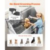 VEVOR Hundewaschstation Edelstahl, 1500x700x1495 mm Tierpflegewanne mit Treppe, Duschkopf & Seifenhalter – Bild 4