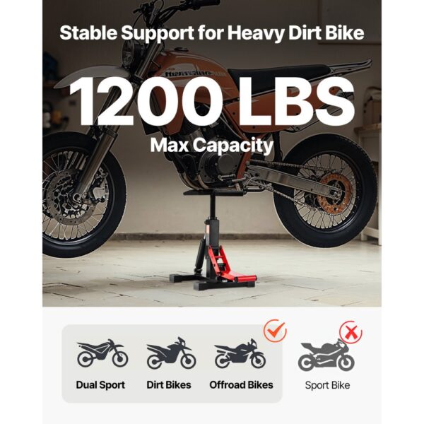 VEVOR Motorrad Dirt Bike Stand Lift Jack Hebetisch (544 kg belastbar) höhenverstellbare Hebeständer – Bild 2