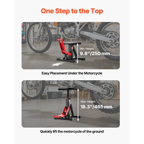 VEVOR Motorrad Dirt Bike Stand Lift Jack Hebetisch (544 kg belastbar) höhenverstellbare Hebeständer – Bild 4