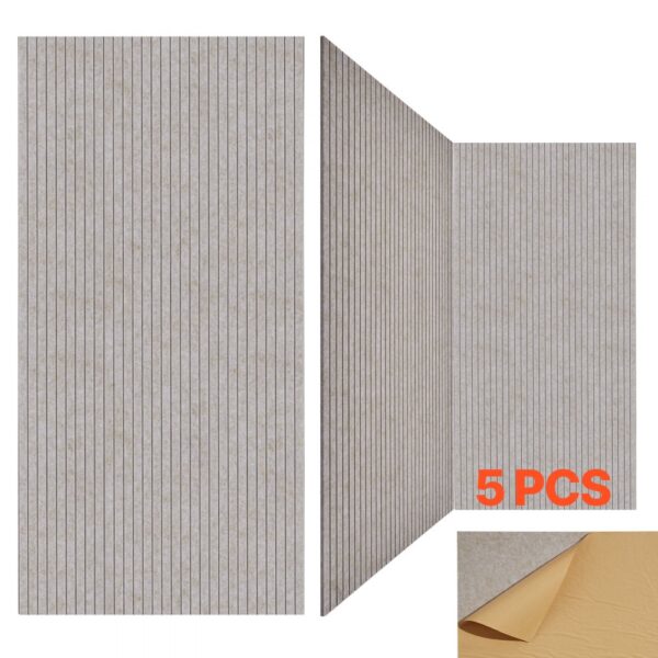 VEVOR 5er-Pack Akustikplatten mit Selbstklebeband, 1200x600x10 m schalldichte Schaumstoffplatten, für Zuhause
