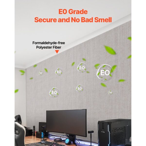 VEVOR 5er-Pack Akustikplatten mit Selbstklebeband, 1200x600x10 m schalldichte Schaumstoffplatten, für Zuhause – Bild 4