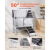 VEVOR Hundewaschstation Edelstahl, 1270x580x1495 mm Tierpflegewanne mit Rampe, Duschkopf & Seifenhalter – Bild 2