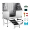 VEVOR Hundewaschstation Edelstahl, 1270x580x1495 mm Tierpflegewanne mit Rampe, Duschkopf & Seifenhalter