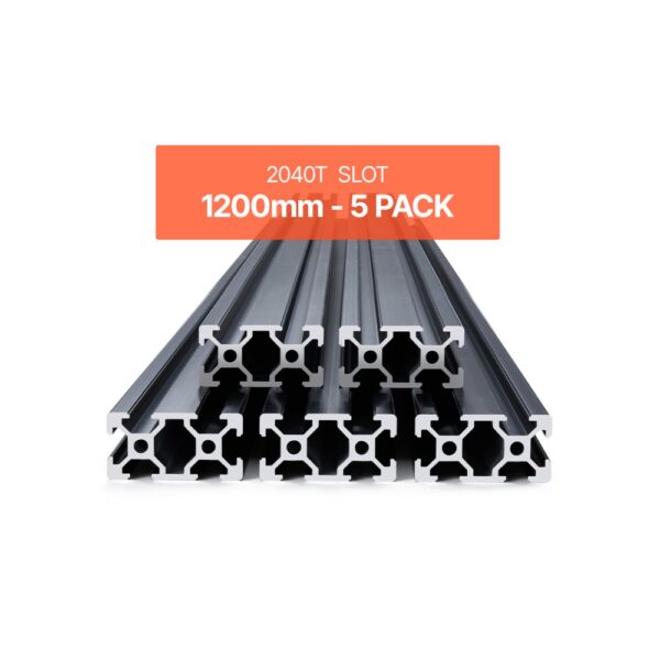 VEVOR 5er Set Aluprofil 1200 mm T-Nut 2040 Aluminium-Strangpressprofil, Nutenprofil für 3D-Drucker, Schwarz