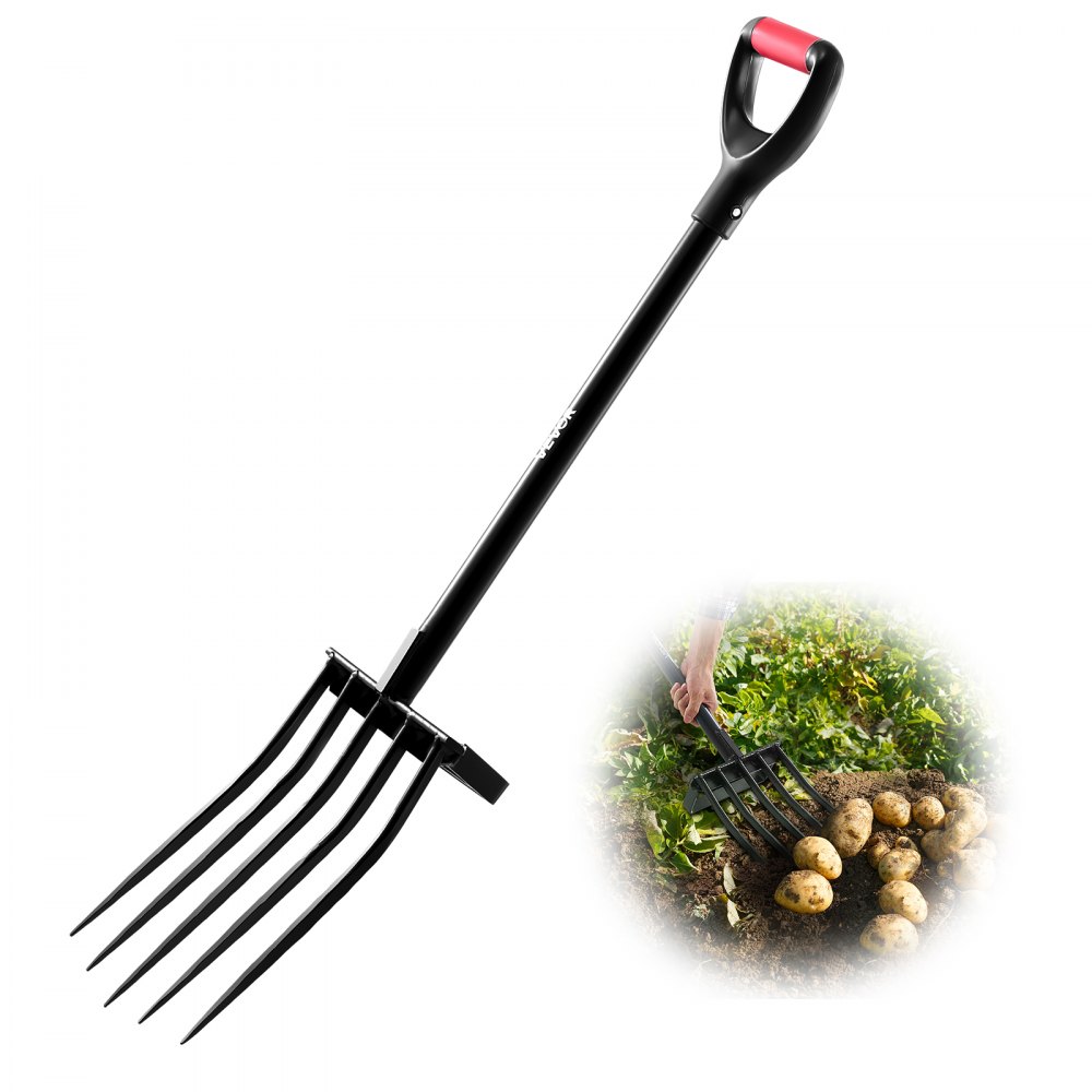 VEVOR Dunggabel, 5-Zinken-Gartenheugabel mit Mistgabel, 1050 mm Heugabel