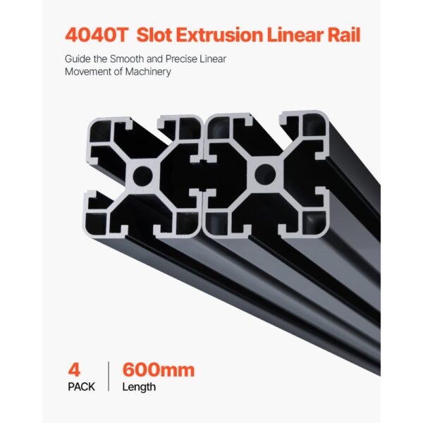 VEVOR 4er Set 600 mm T-Nut 4040 Aluminium-Strangpressprofil, Nutenprofil für 3D-Drucker, CNC-Maschine DIY – Bild 2