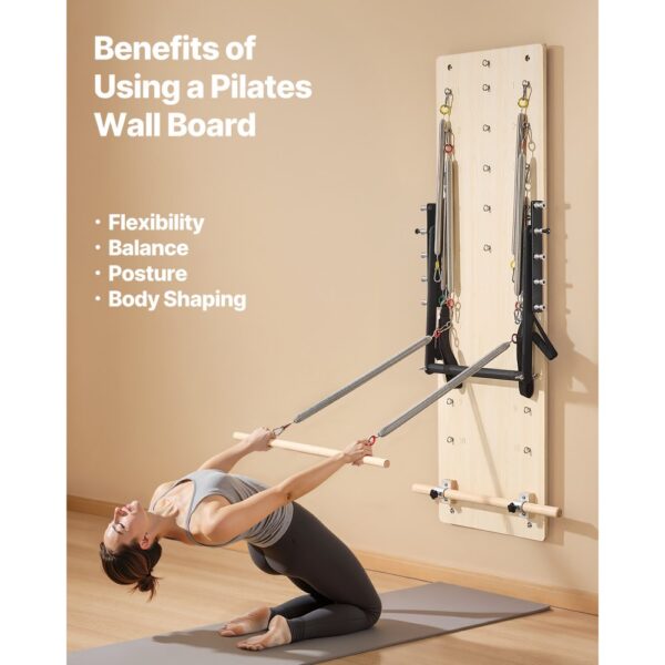 VEVOR Pilates Reformer Maschine zur Wandmontage, Pilates-Sprungbrett aus Ahornholz – Bild 2