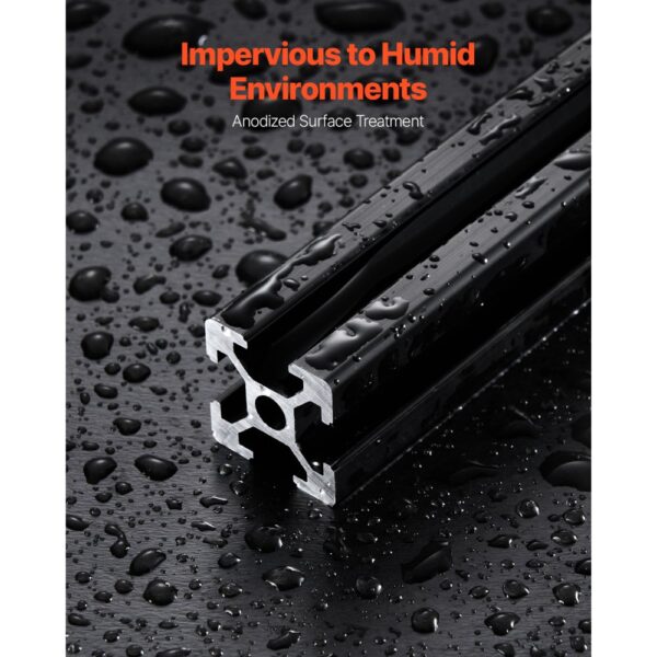 VEVOR 10er Set Aluprofil 1500 mm T-Nut 2020 Aluminium-Strangpressprofil, Nutenprofil für 3D-Drucker, Schwarz – Bild 4