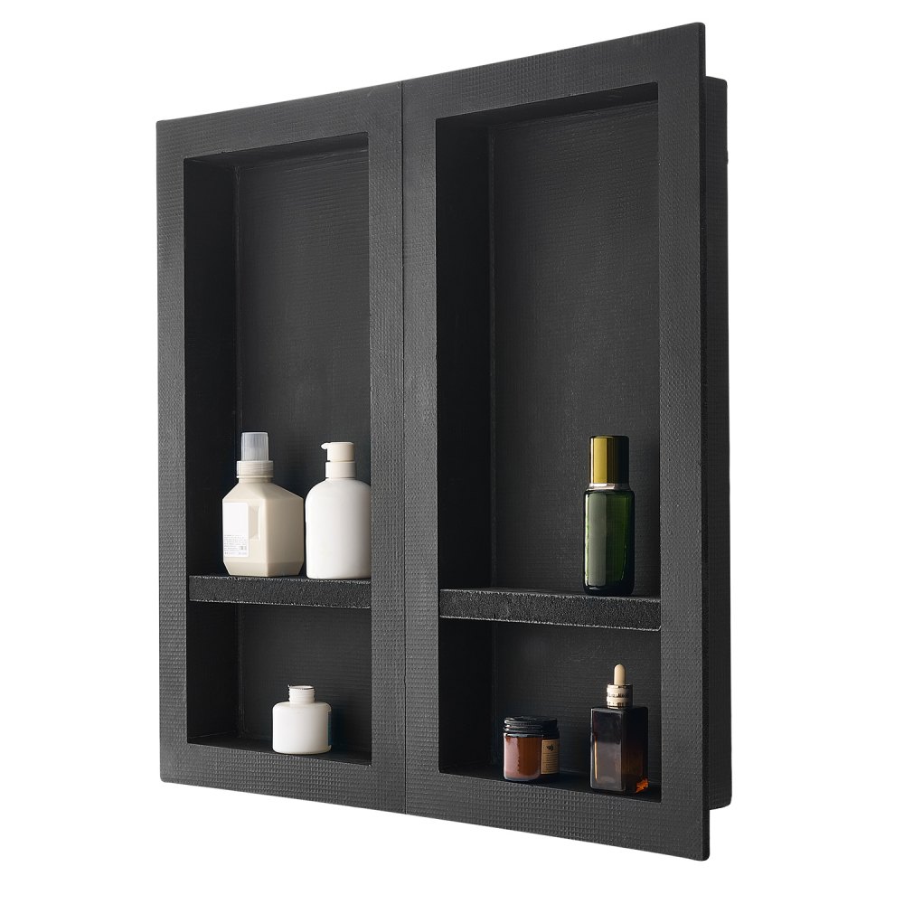 VEVOR Duschnische, 40,6 x 81,3 cm + 40,6 x 81,3 cm Wandnische mit beweglichem Regal