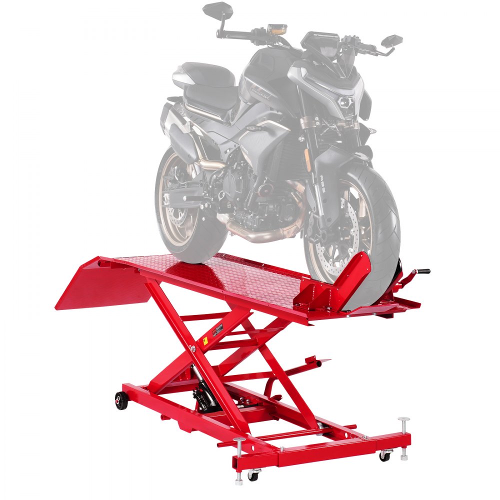 VEVOR Motorradheber Motorradhebebühne Hydraulisch (Max. 787 mm Hubhöhe) Hebeständer Rollbar