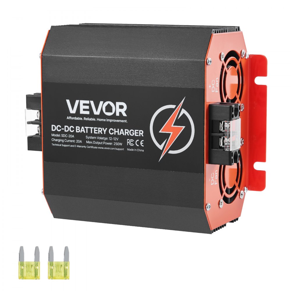 VEVOR 12 V 20 A DC/DC-Ladegerät, 250 W, GEL- und Nassbatterien, intelligentes mehrstufiges Laden