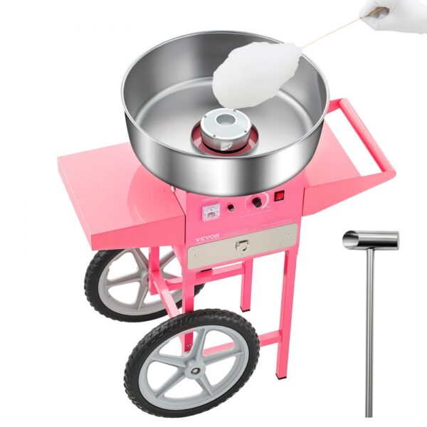 VEVOR elektrische Zuckerwattemaschine kommerzielle Zuckerwattegeräte mit Wagen (1000 W) mit 52 cm VEVOR elektrische Zuckerwattemaschine kommerzielle Zuckerwattegeräte mit Wagen (1000 W) mit 52 cm