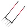 VEVOR Broadfork Doubleshaft 510x320 mm, 5-Zinken-Grabegabel mit zwei Fiberglasgriffen, robuste Spatengabel